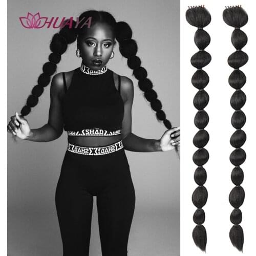 HUAYA Afro Puff Kinky Straight Claw Clamp Bubble Ponytail Wig Synthetic Pony Tail Hairpiece For Women Clip in Hair Extension