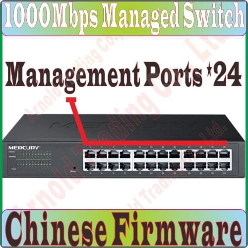 Chin-Firmware 24 Ports 1000M Gigabit Managed Ethernet Switch, 100/1000Mpbs Manageable Network Switches QoS IGMP VLAN Loop, Prom