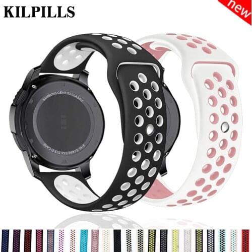 Silicone watch band for Samsung Galaxy watch 42mm 46mm Active 2/gear s3 /amazfit bracelet Huawei Watch GT2/2e/pro Strap 20/22mm