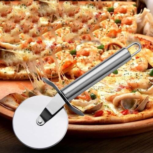 Stainless Steel Pizza Cutter Single Wheel Cut Tools Pizza Slicer Cake Baking KitchenTools