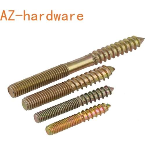 GuHua Double End Self tapping Screws Sharp-tailed Double Headed Tapping lengthen Screw Furniture Connectors grub screw M6M8 5pcs