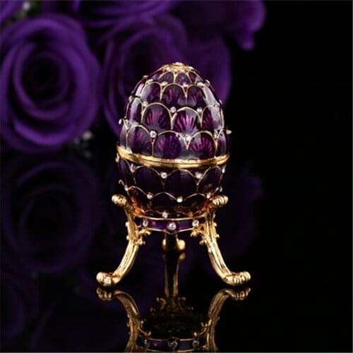 Qifu popular cheap price purple color egg shape jewelry box