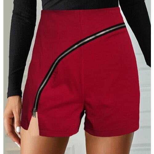 Summer New Women Shorts Fashion High Waist Sports Casual Loose Zipper Decorate Wide Leg Shorts Design Female Shorts