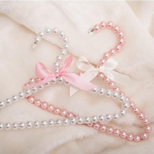 1Pcs 20cm Children Pearl Clothing Hanger Dog Hangers for Clothes Baby kids Pearl Plastic Pet wardrobe Storage organize Hangers