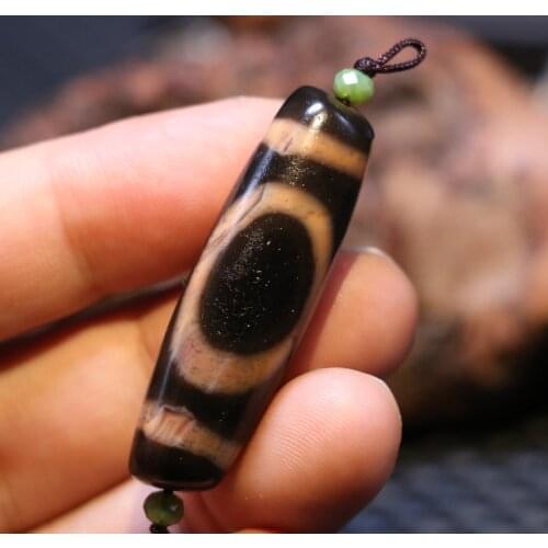 Magic Power Tibetan Old Agate W Patina Harmonious Heaven&Earth dZi Bead Amulet A LKbrother Talisman UPD210202A4