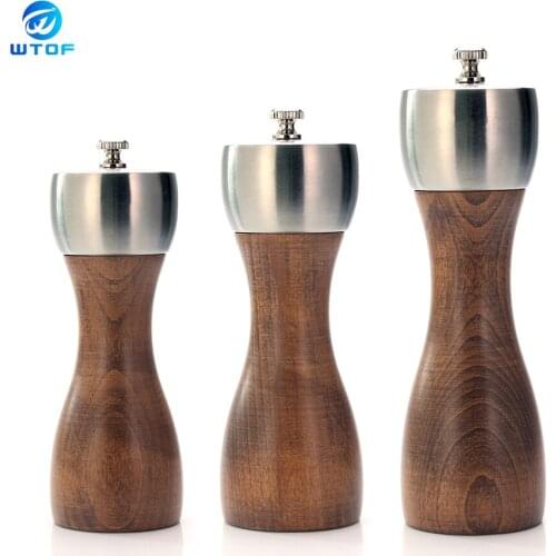 Premium Beech Pepper Mill - Precision Carbon Steel Rotor Use for Peppercorn, Sea Salt, Black Pepper and More, Kitchen Tools