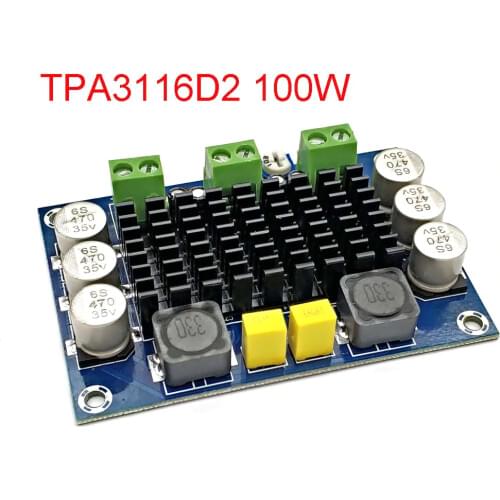XH-M542 DC 12-26V 100W TPA3116DA Mono Channel Digital Power Audio Amplifier TPA3116D2 Board