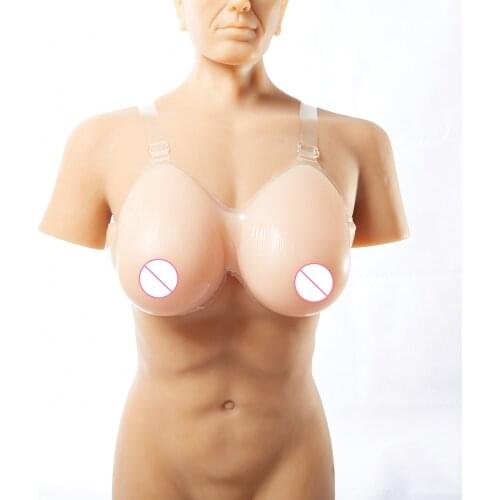 1pcs Wearable Fake Silicone Breast Form Breasts Bust Enhancer Fake Boobs For Cosplay Women Chest Wearing 1200g Skin Color DD Cup