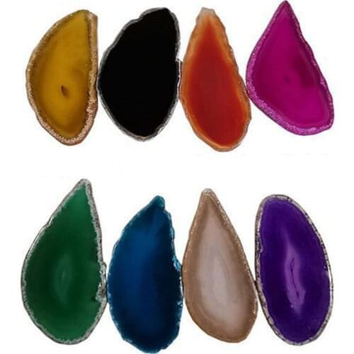 10Pcs Original Real Agate Crystal Stone Slice for DIY Pendant Cell Phone Holder Stand Bracket with Irregular Shape Stone