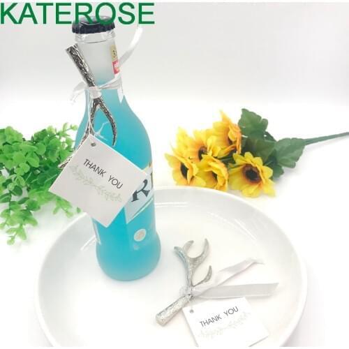 12PCS Antler Wine Bottle Opener Forest Hunting Rustic Country Wedding&Bridal Shower Favors Bar Party Supplies