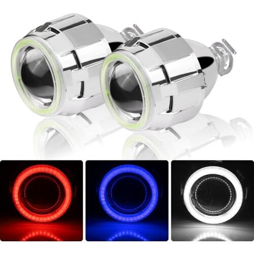 2.5 inch Led Angel eyes Bi-xenon Projector lens Driving Light DRL H4 H7 Headlight Car Retrofit Styling Use H1 light Universal