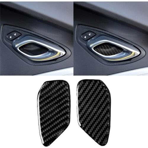2Pcs/Set Carbon Fiber Car Auto Door Inside Handle Stickers for Chevrolet Camaro