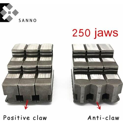3 Jaws 250 self centering chuck cnc lathe machine jaw manual lathe chuck positive & anti-claw, movable soft claw