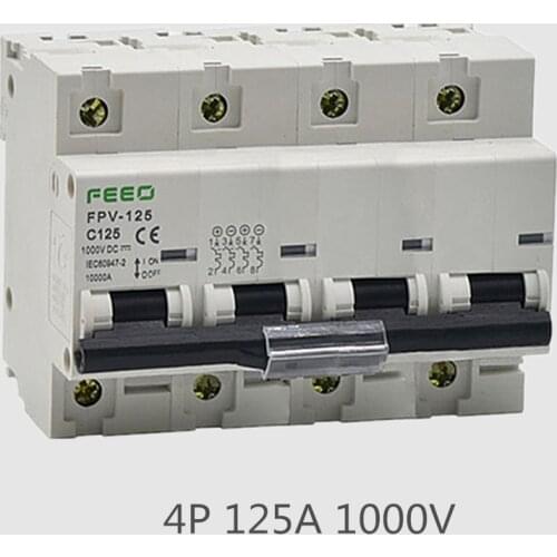 4P DC Circuit Breaker 125A DC 1000V Solar Circuit breaker FOR PV System CE Certificate