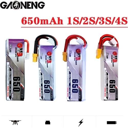 5PCS Gaoneng GNB HV Lipo Battery 650mAh 60C 1S 2S 3S 4S With PH2.0 XT30 Plug For Emax Tinyhawk Kingkong LDARC TINY Drone
