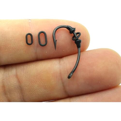 50PCS Carp Fishing Accessory Rig Rings Anti Glare Oval Blow Back Rig Rings Matt Black Terminal Tackle