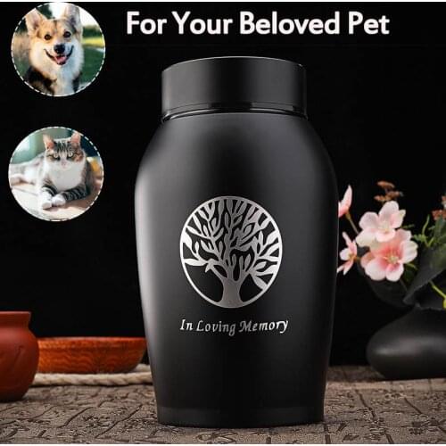 500ML Gold/Black Stainless steel Urns Pets Dog Cat Birds Mouse Cremation Ashes Urn Keepsake Casket Columbarium Pets Memorials