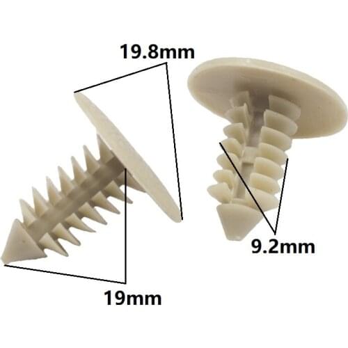 500 Pcs Gray Black Brown Car Plastic Rivet Push in 9mm Hole Auto interior ceiling cover Roof Trunk Fastener Clip