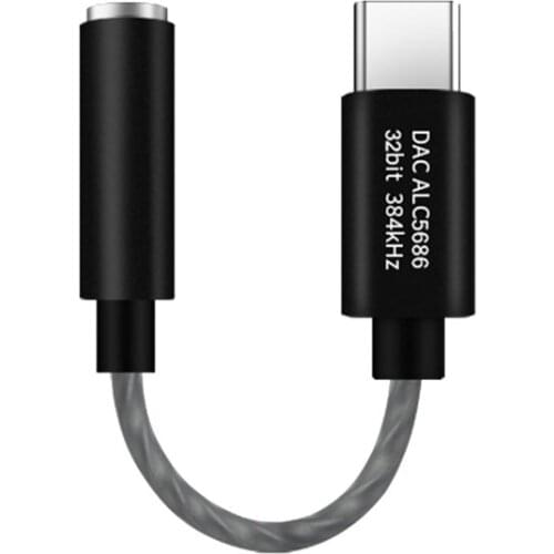 USB Type C to 3.5mm Earphone Jack DAC Adapter 32Bit 384KHz Realtek ALC5686 USB to 3.5mm for SAMSUNG Smartphone