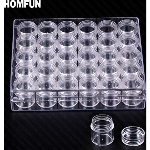 HOMFUN Diamond embroidery diamond painting tool! 30 lattice, transparent plastic storage box, 30 Grid jewelry Drill Storage Box