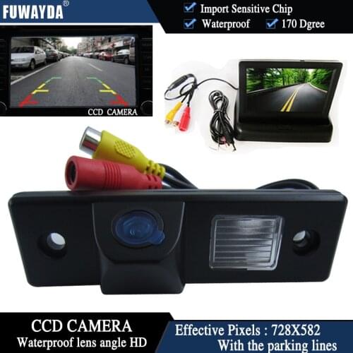 FUWAYDA CCD Chip Car RearView Camera for CHEVROLET Epica Lova Aveo Captiva Cruze Matis Lacetti+4.3Inch foldable LCD TFT Monitor