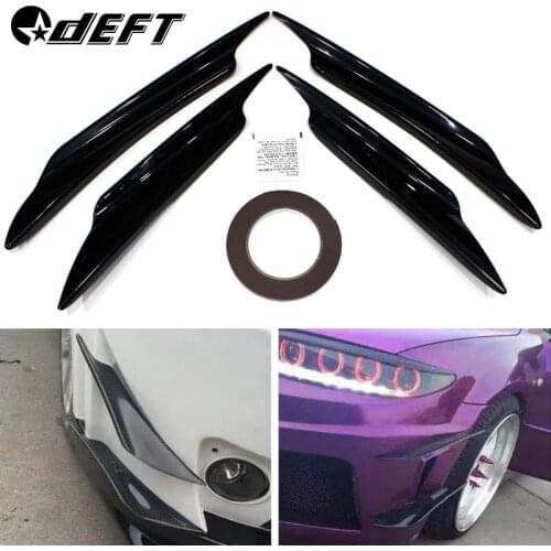 4pcs Carbon Fiber Car Spoiler Canards Fit Front Bumper Lip Diffuser Splitter Car Exterior Accessories Fin Air Knife Universal
