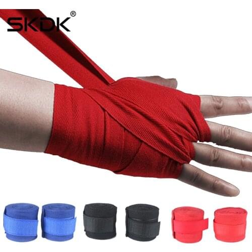 SKDK 1Pair 2.5M Width Boxing Handwraps Elastic Bandage Gloves Wrist Support For Boxing Kickboxing Muay Thai MMA Hand Wraps