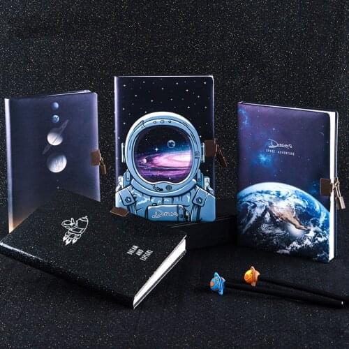 A5 Diary Notebook with Lock Space Journal Notepad Line Blank Agenda Planner Organizer Note Book Back to School Dialy Handbook