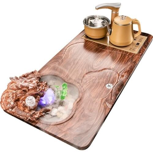 Kung Fu tea tray living room simple solid wood tea table tea sea anti scalding induction cooker integrated tea set