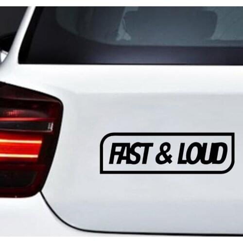 Black/Silver Funny Text Car Sticker Fast Loud Vinyl Car Window Decoration Car Assessoires Decal C784