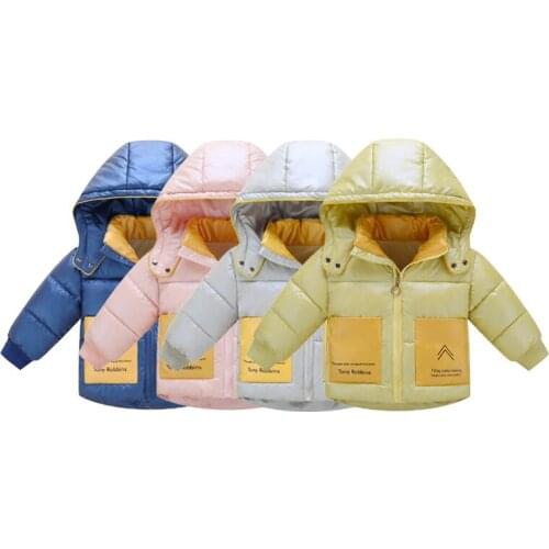 Childrens Cotton-padded Jacket New Cute Hoode Candy-colored Clothing Kids Warm Thicken Coat Down Jacket Boys Parka Outwear