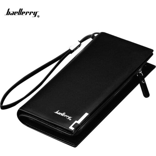 Men Long Wallet Multifunctional Zipper Clutch Bag Mens Handbag Coin Purse High Quality PU Leather Purse Multi-card Photo Album