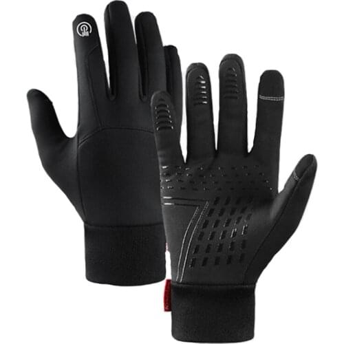 Hot Selling Winter Warm Sports Mens Gloves Touch Screen Driving Ski Windproof Outdoor Waterproof Non-Slip Fleece Gloves