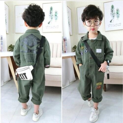 Spring Autumn 2-6Years Boys Girls Cowboy Jumpsuits Clothes Baby Boys Girls Long Sleeve Rompers Children Rompers