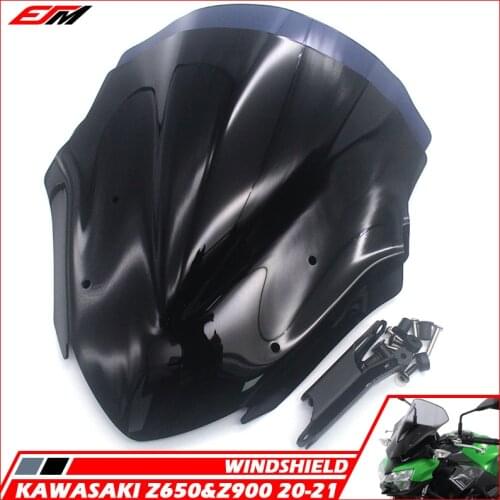 Motorcycle Sports Windshield Visor WindScreen Viser Fits For KAWASAKI Z650 20-21 Z900 2020 2021 Double Bubble