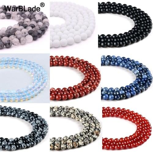 4 6 8 10 12 14mm Natural Stone Rose Quartz Scrub Black Beads Cat Eye Opal Round Loose Beads For Jewelry Making DIY Bracelet