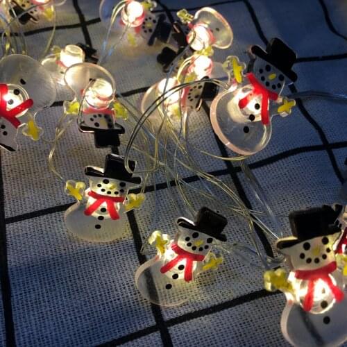 Cute Santa Snowman Deer Stringlights for Xmas Party Decor DIY Children Accessories Christmas Gift Patio Lights