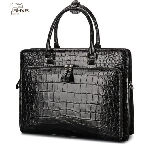 Fashion And Luxury Highlight The Temperament Brand-name Briefcase Laptop Bag Business Mens Leather Handbag