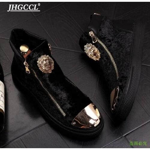 2020 Mens Velvet boots Brand designer Men zipper Causal Luxury Shoes Bottom rubber Shoes for Male A4