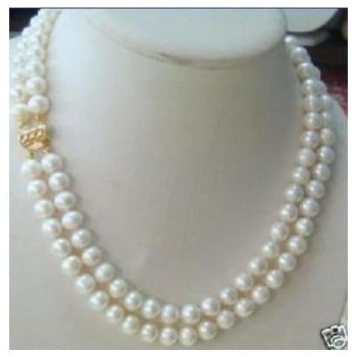 NEW Genuine 8-9mm Natural White South Sea pearl Necklace 17-18"
