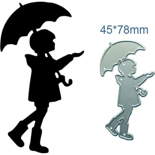Metal Cutting Dies Cut Mold Umbrella Little Boy Decoration Scrapbook Embossing Paper Card Craft Die Cut Blade Punch Stencils