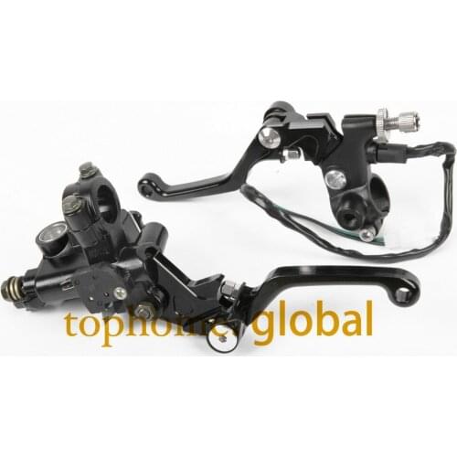 7/8" New CNC Brake Master Cylinder Pressure Switch Reservoir Levers Dirt Pit Bike Set For Yamaha YZ125/250 2008-2009 2010-2014