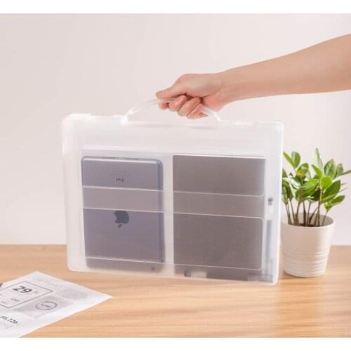 New Design Transparent Sorting File Box A4 Portable Folder Plastic High Quality Durable File Storage Box Storage Folder