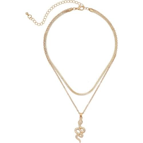 VG 6YM Lovely Golden Serpentine Ladies Necklace Fashion Womens Birthday Present Necklace Jewelry Dropshipping Gifts