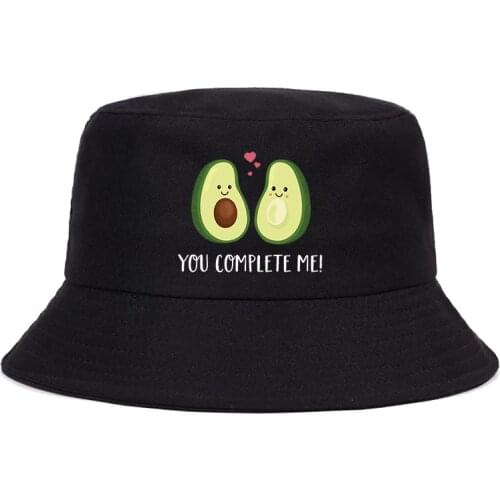 2021 Lovely Cartoon Avocado Printing Summer Hat Women Men Panama Bucket Cap The Design Flat Visor Anime Fisherman Hat