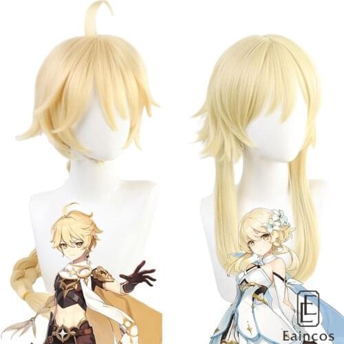 Genshin Impact Traveler Aether Lumine Kong Ying Cosplay Wigs Heat Resistant Synthetic Hair Halloween Carnival Party Wig
