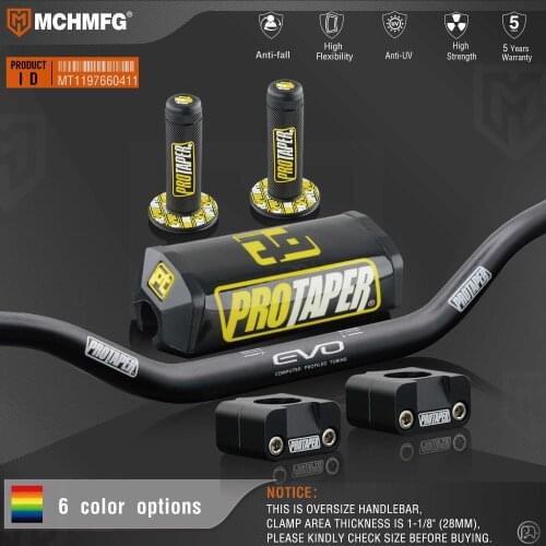 Handlebar For Pro Taper Pack Bar 1-1/8" Classic Handle bar Pads Grips Pit Pro Racing Dirt Pit Bike Motorcycle With CNC Adapter