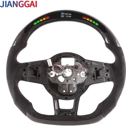 Steering Wheel Fit For Volkswagen Mk7 / VW GTI R Line 100% Carbon Fiber LED Shift Car Wheel Gti Mk7