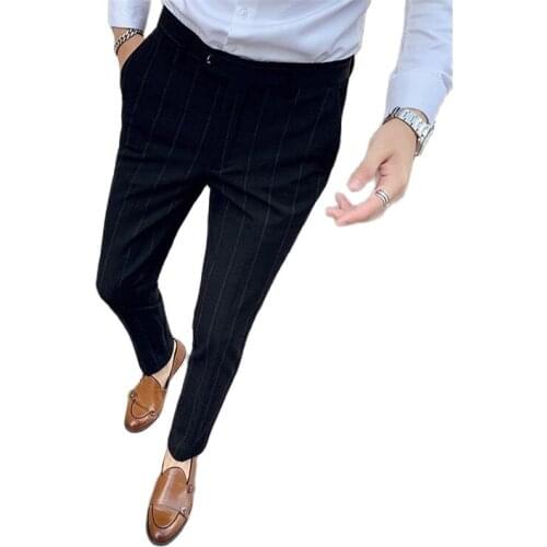 Gray Black Men Suit Pants and Vest Fashion Casual Trousers Large Size 29-35 Pantalones Hombre