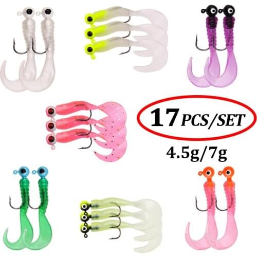 Silicone Soft Fishing Lures Larva Bait With Fishing Hook Artificial Fish Lure Sinking Fish Lure Swimbait